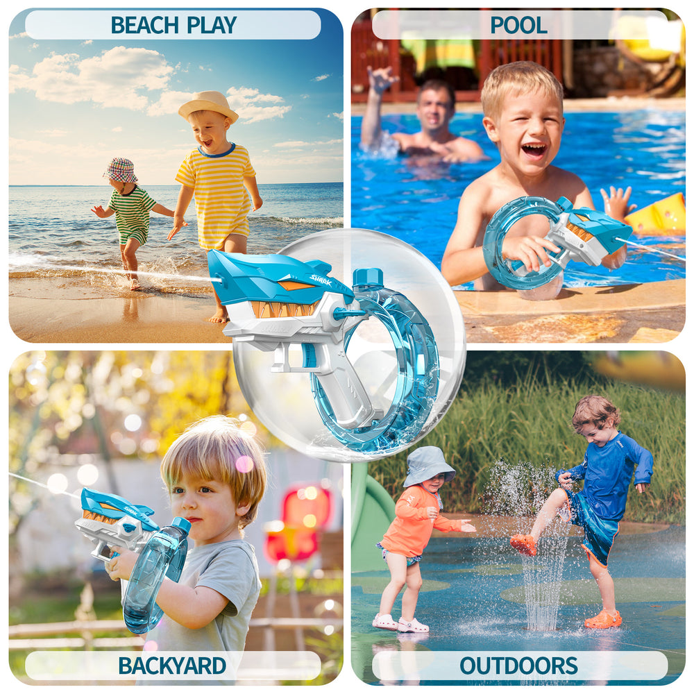 New cross-border shark electric water gun - kids' water toy for summer fun - fully automatic, continuous fire, long-range water gun