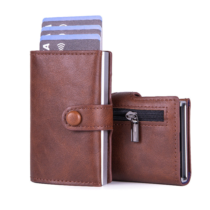 Cross-border  Metal Card Box Wallet Men's RFID Multi-Card Position Anti-Degaussing Card Bag Aluminum Alloy Business Card Holder