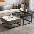 Modern minimalist sintered stone coffee table - luxury, trendy, space-saving design for small living rooms - available in various sizes for creative home combinations