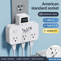 Us standard power strip, american plug adapter, us/canada converter, overload protection, ul/fcc certified, with clock