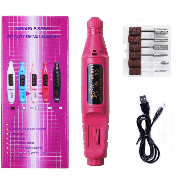 Mini nail drill set - portable electric nail file & polisher kit