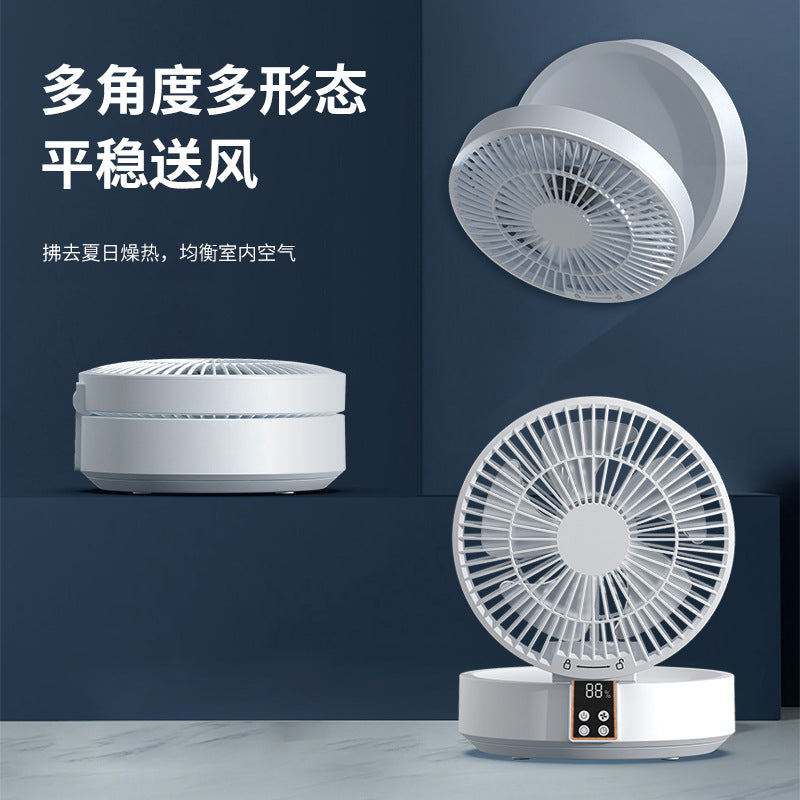 Foldable fan usb rechargeable desktop mini remote control electric for home cycle air conditioning fan rechargeable electric fan foldable