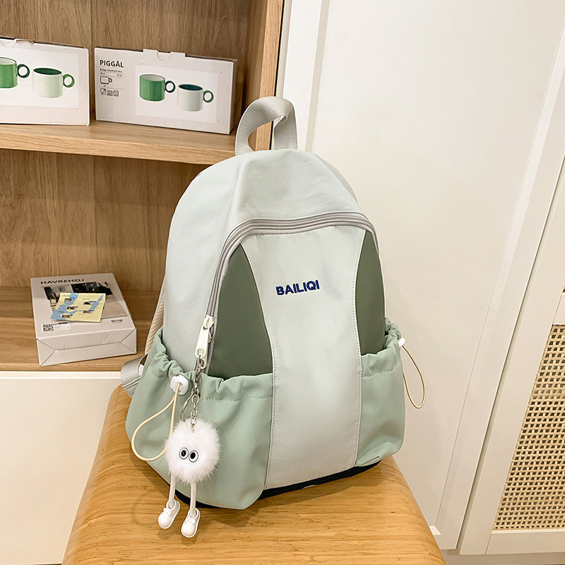 Schoolbag daily travel spring outing travel pure colorpatchwork kindergarten backpack abrasion resistantwaterproof lightweight backpack