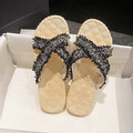 Women's outdoor slippers - soft sole, tassel detail, fairy style, new summer trendy beach sandals - popular ins style