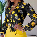 European and american export women's suit  cross-border new product lightly mature digital printing stand collar long sleeves shirt women's tops