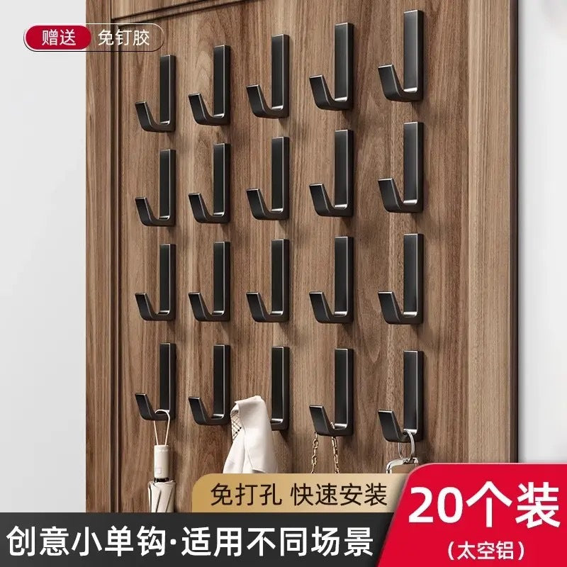 Space aluminum door rear hook strong adhesive load-bearing coat hook no punching adhesive hook coat hook wall-mounted wall coat hook