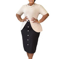 D3359  cross-border e-commerce new arrival: elegant and stylish round neck, five-sleeve, patchwork bodycon dress