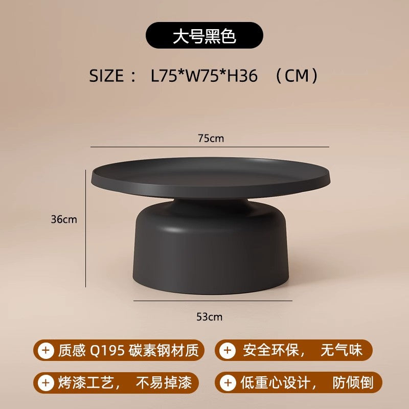 Nordic designer home light luxury modern minimalist living room coffee table round iron art coffee table cream style coffee table