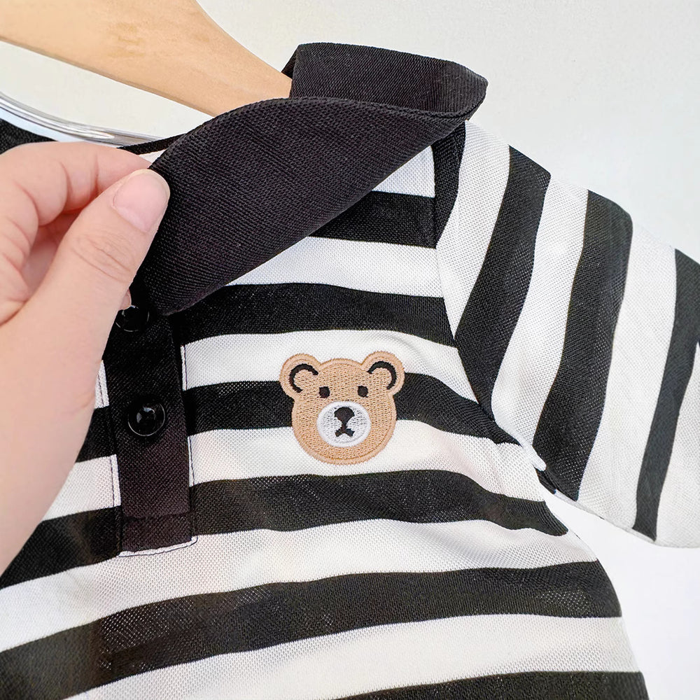 Girls' princess dress -  summer new arrival: stylish korean style, sweet and cute striped polo dress for babies