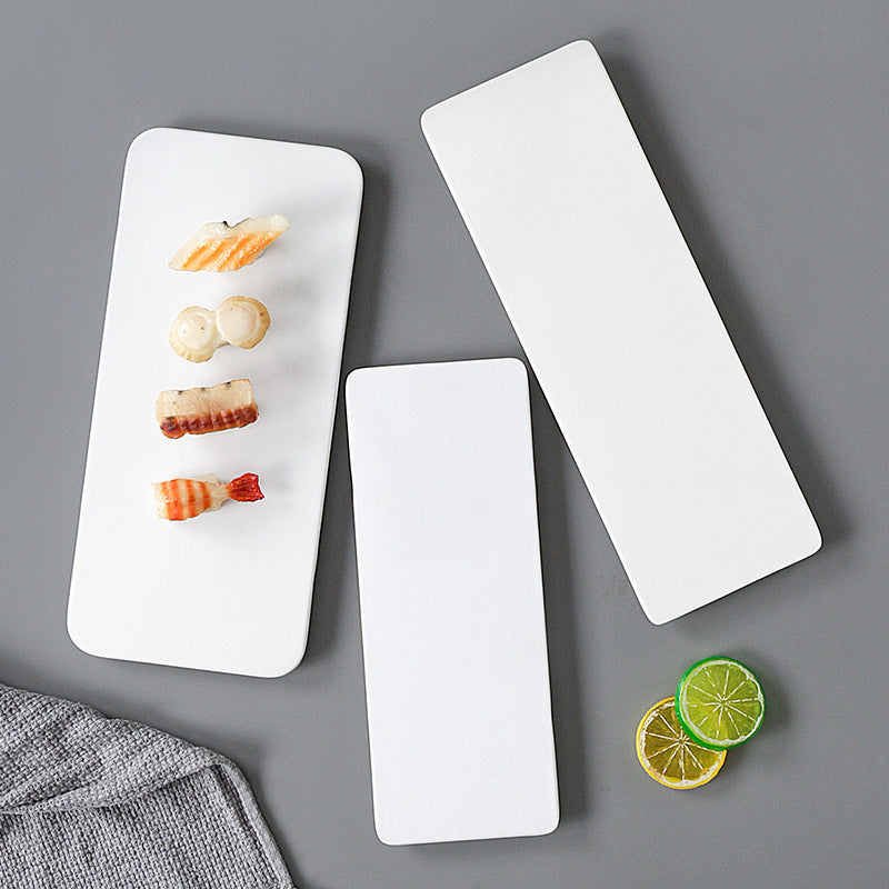 Xiangyuanmei melamine tableware white plate rectangular commercial catering beef plate plastic dinner plate hot pot mutton plate