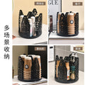 disposable cup storage box plastic cup dispenser desktop coffee milk tea cup holder rotating paper cup rack