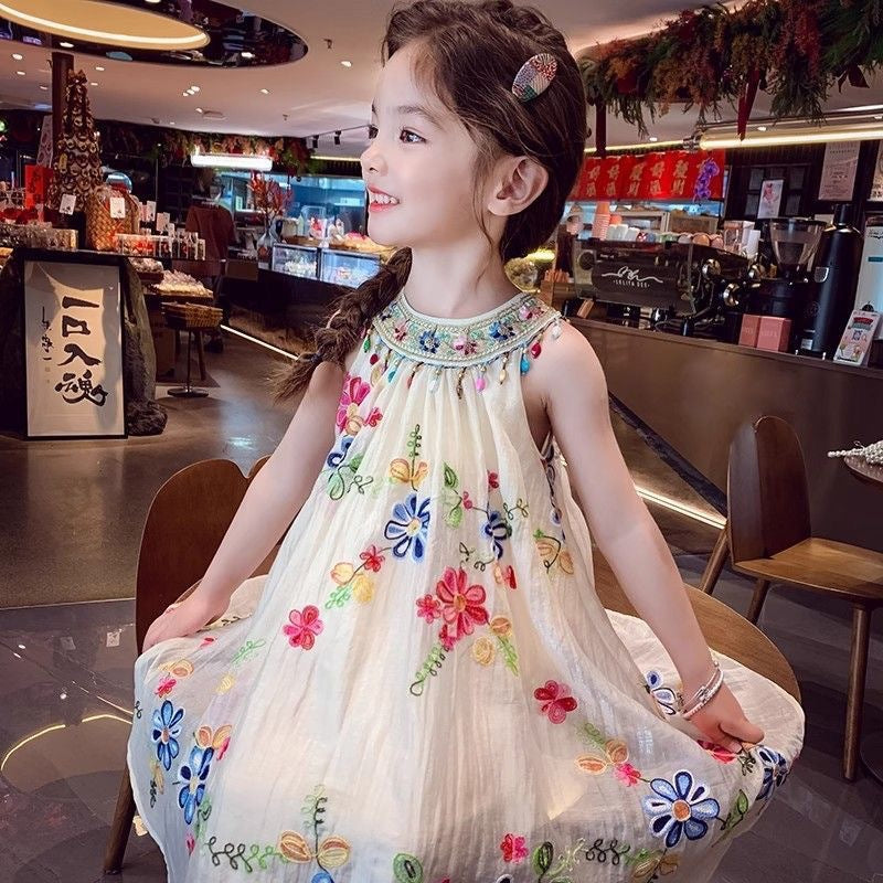 Girls' summer dresses  new styles: chic kids' princess dress, tank dress, girls' vacation halter sundress