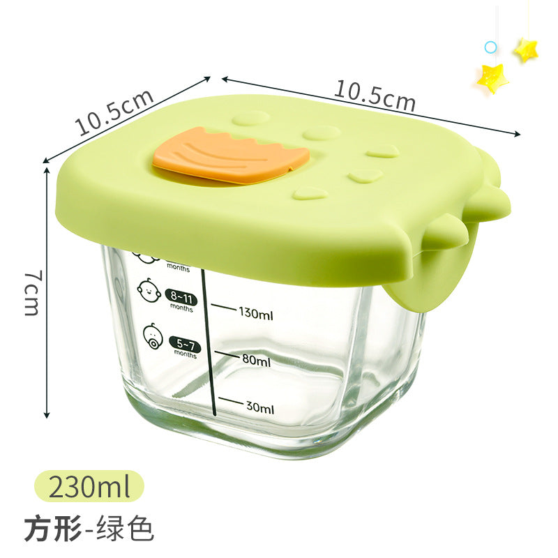 Baby food supplement box glass safe storage steaming custard bowl cup mold tool set - complete baby-specific food supplement bowl