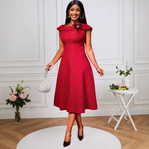 Toast Bride 2025 New Wedding Engagement Red Evening Dress, Cross-Border Banquet Elegant Dress Dress
