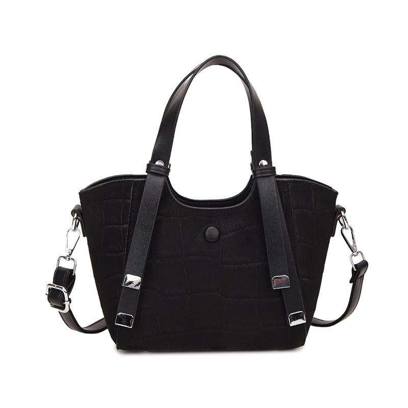 Elegant fashion western-style women's bag, lychee pattern, popularcasual women's bag, shoulder crossbody, textured korean style vegetable basket bag