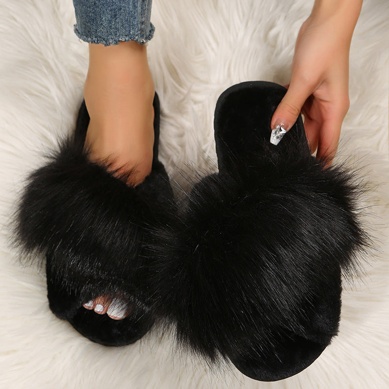 Fall and winternew arrivalmofu slippersplus size cross-border slippers indoor and outdoor slippers women inspopularheattech cross slippers