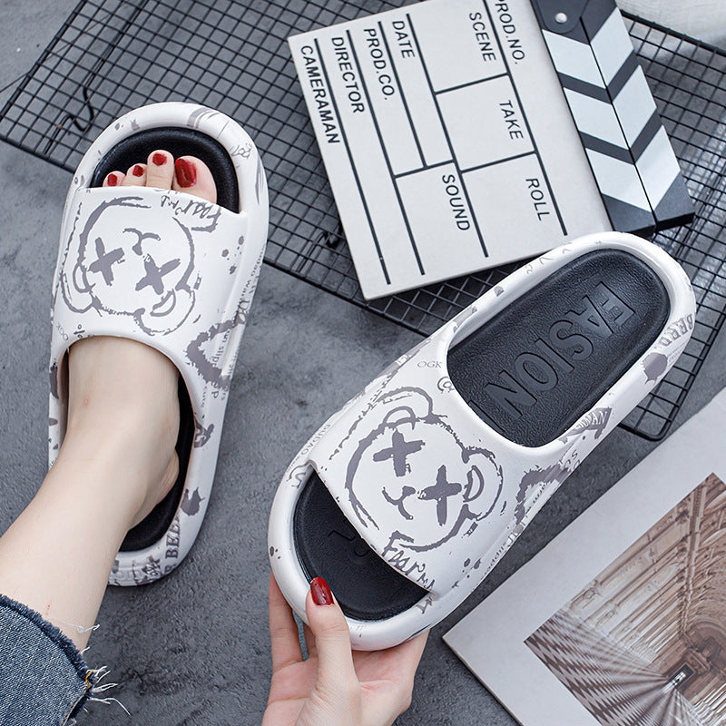 2024 summer new arrivals: men's and women's bathroom slippers - non-slip, korean style, outdoor/indoor wear, comfortable, thick-soled, perfect for couples