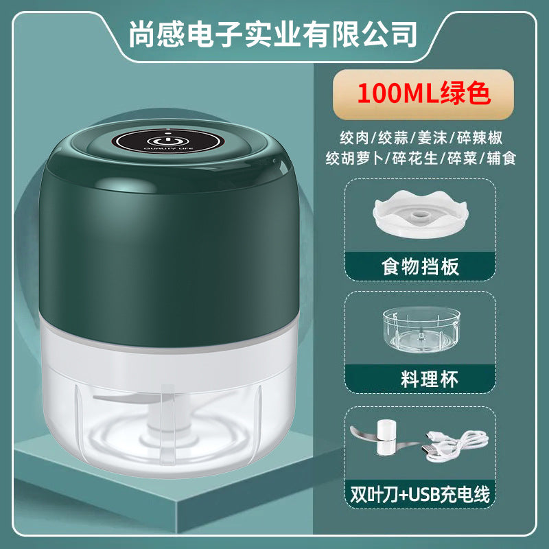 Electric garlic masher wireless mini garlic crusher kitchen garlic chopper garlic food processor meat grinder household garlic peeler