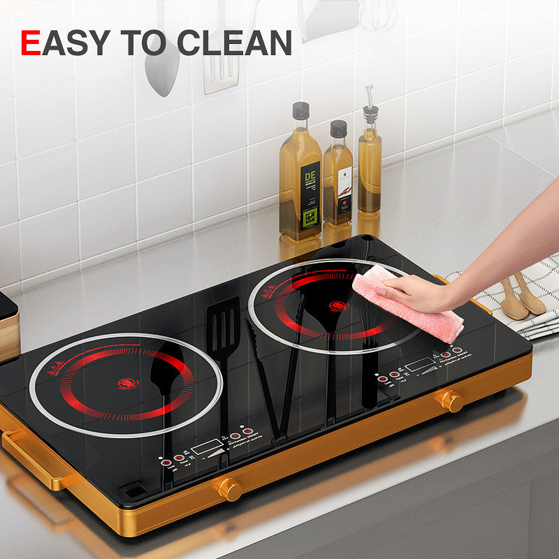 Double-head double-stove electric ceramic stove for homemanufacturer induction cooker three-eye infrared desktop light wave cross-border carefully selected american regulations