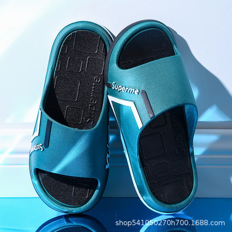 Slippers men's home bathroom non-slipdeodorizing filter wholesale outwearthick sole shit feeling cool slippers home new spring and summer