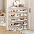 Shoe rack simple door for home multi-layer storage space-saving corner small dust-proof narrow shoe cabinet free of installation