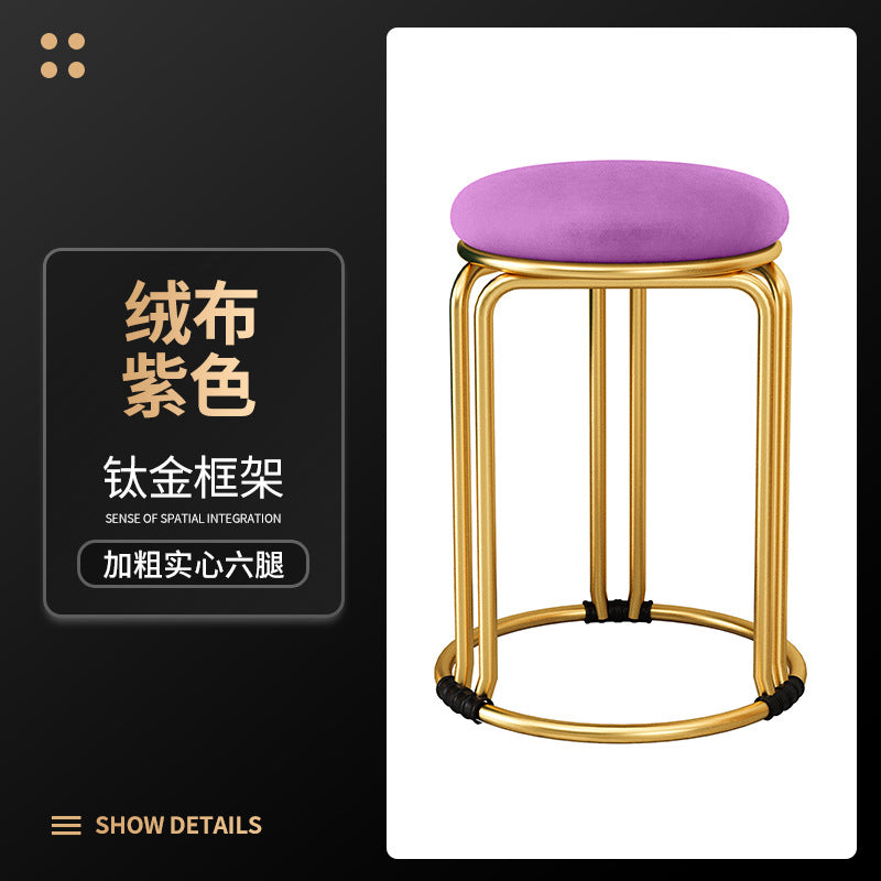 Round stool for home modern casual dining table high stool plastic stackable chair accessible luxury dining chair spare small round stool