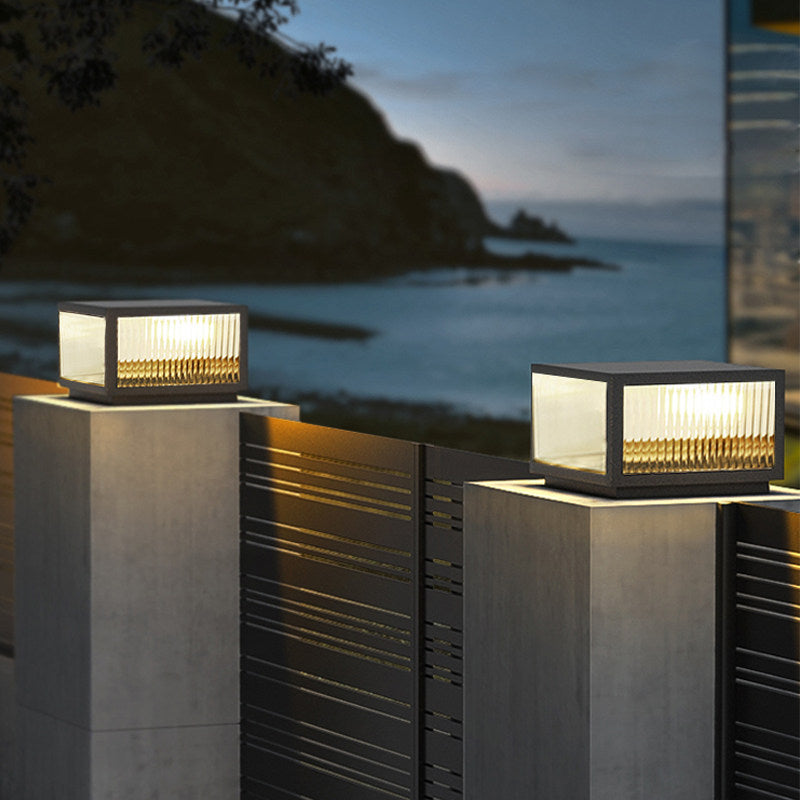Qy solar outdoor post cap light waterproof villa courtyard lamp modern minimalist fence light front door pillar lamp post light