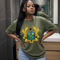 European and american cross-border african women's clothing  summer new fashion trendy round neck loose printed short sleeve t-shirt top