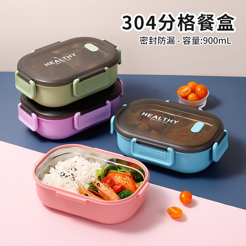 304 stainless steel insulated lunch box - perfect for students, elementary school kids, and school lunches. features compartments and a tray