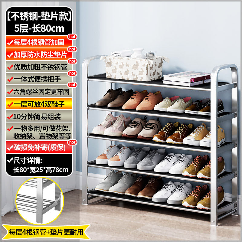 【factory direct】multi-tier stainless steel entryway shoe rack - perfect for dorms, apartments, and rental properties