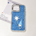 Suitable for iphone16 cat magician mobile phone case apple 17pro blue starry sky diamond anti-fall protective case