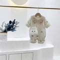 Baby clothes rompers autumn and winter thin cotton clothes fashionable cartoon princess baby girl's onesies outing crawling suit trendy