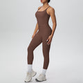 New arrival cross-border brushed back tight i-shaped back high waist yoga suit sports running fitness two-piece set