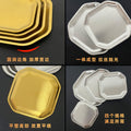 304 korean stainless steel plate golden dessert plate bone spitting square snack plate creative cold dish plate kimchi plate