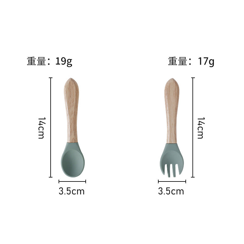 Silicone kids' meal set: baby food training suction bowl, food-grade fork and spoon, feeding utensils for babies
