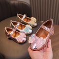 Girls'  spring new bowknot soft sole princess leather shoes for mid-to-large children - wholesale magic tape closure kids' shoes (direct from manufacturer)