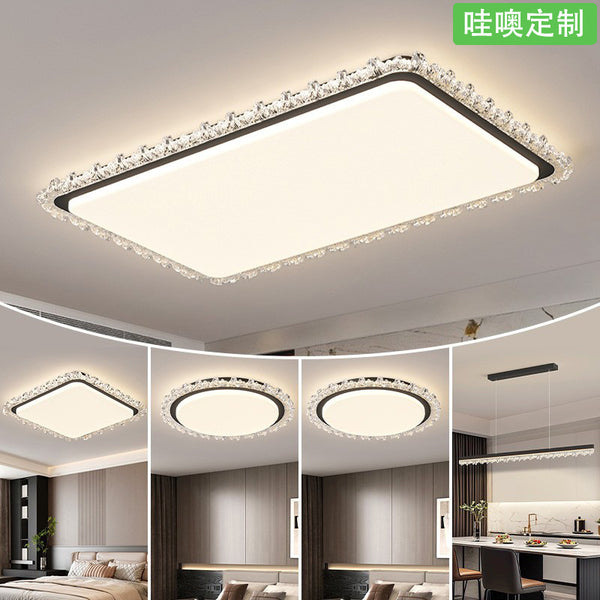 [Wow] Italian light luxury ceiling lamp 2025 new rectangular advanced ice crack modern simple lamp