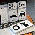 Couple glasses bear suitable for apple 18promax mobile phone case polka dot english label iphone17 soft case 16