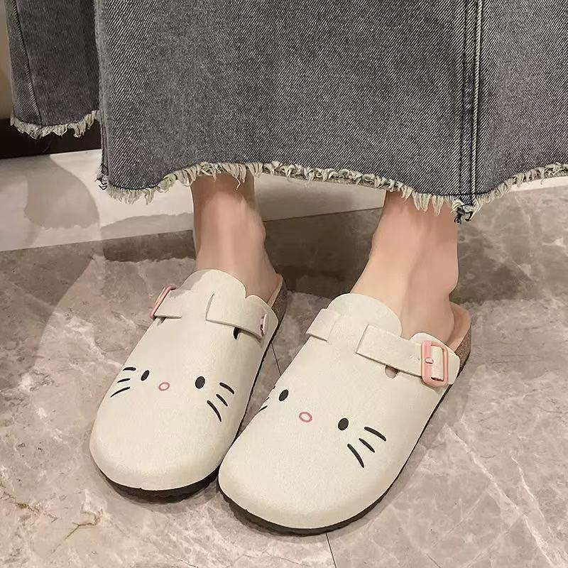 Boken women's shoes sweetthick soleniche stylecute toe shoes wear super soft slip-on non-slip half drag women's shoes wholesale