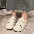 Boken women's shoes sweetthick soleniche stylecute toe shoes wear super soft slip-on non-slip half drag women's shoes wholesale