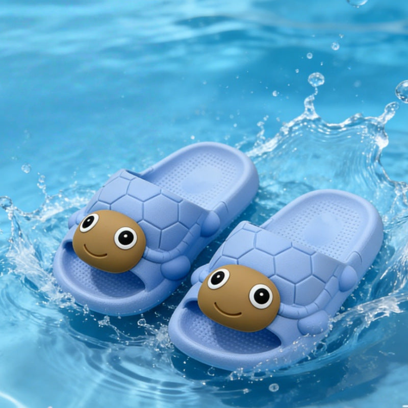 Turtle kids' slippers - cute  new design - summer indoor anti-slip bathroom slides for boys and girls - matching family set