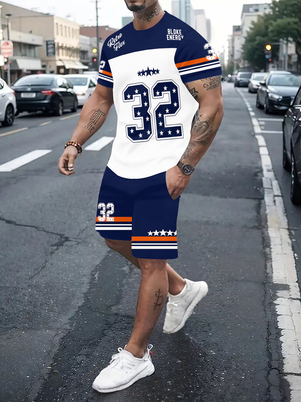 Men's casual sports set - short sleeve & shorts - summer hot seller - cross-border fashion - two-piece leisure outfit