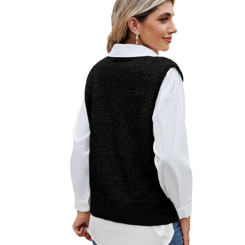 Fashion cross-border foreign trade women's clothing new arrival  independent station casual row button knittingsweater vest vest trendy