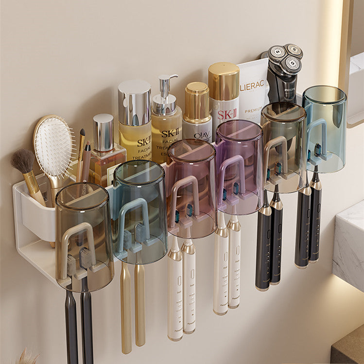 Removable toothbrush rack No punching mouthwash cup holder Wall hanging storage rack Electric toothbrush Toothpaste holder Wholesale