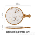 White marble pattern with bamboo support-large size