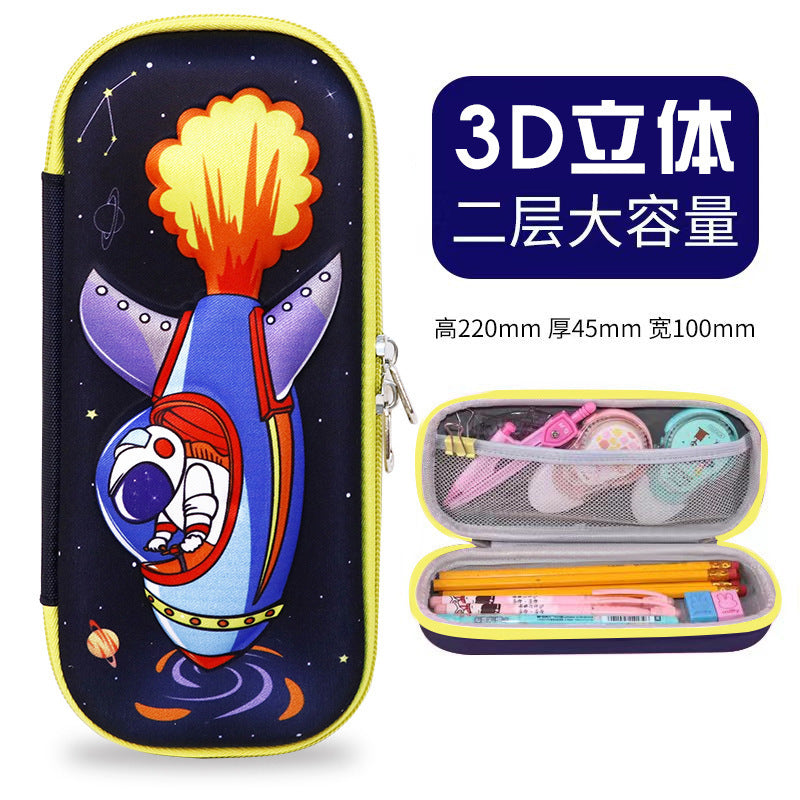 New 3D three-dimensional multi-functional stationery box, children's day gift for primary school students, cartoon large-capacity pencil case creativity