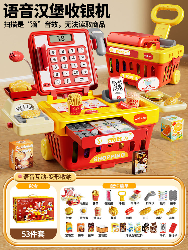 Kids' supermarket cash register toy - educational simulation checkout counter for boys and girls - pretend play birthday gift for toddlers