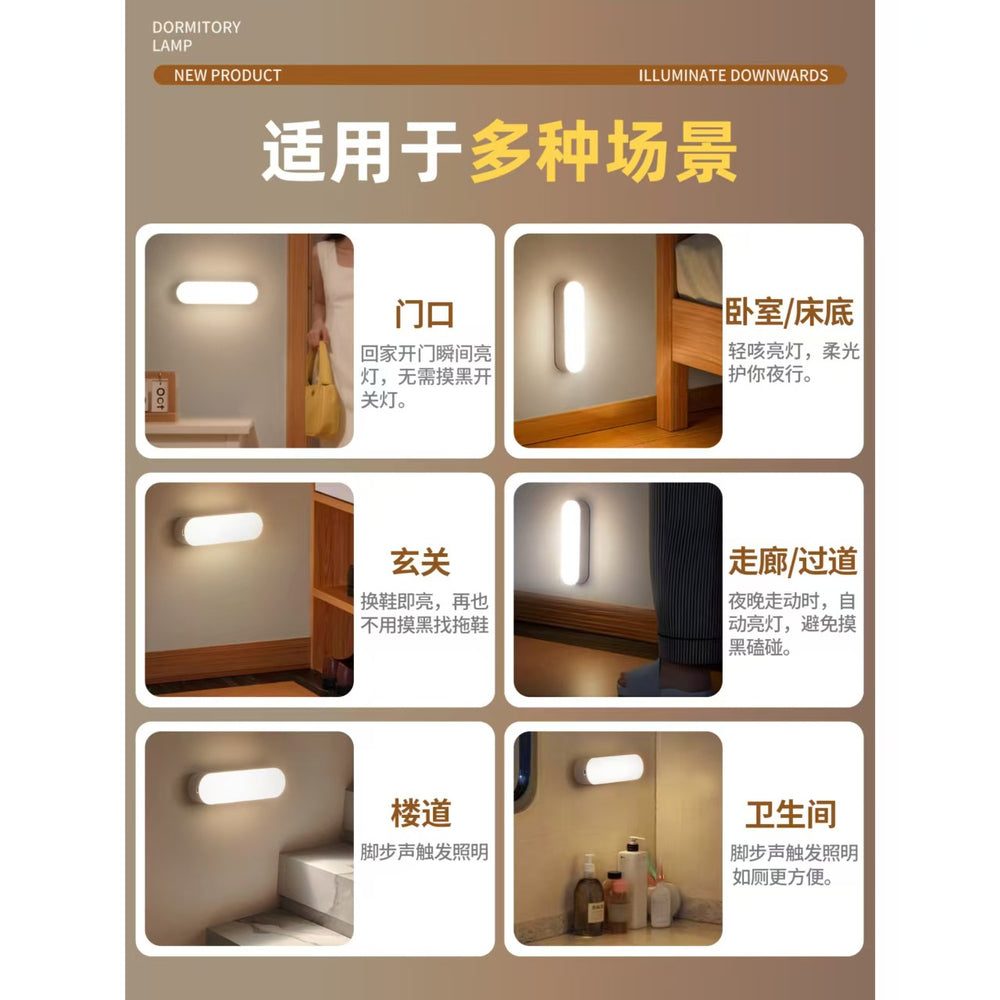 Voice-activated light corridor sensor light entrance door staircase steps night for home door aisle all-in-one wireless night light
