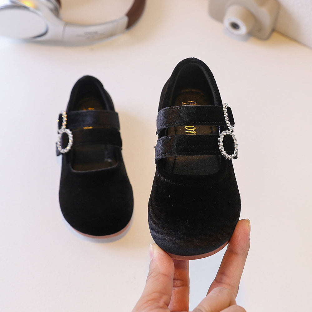Ready-to-ship korean-style bow-tie princess leather shoes for kids, bean shoes, simple and stylish soft-soled flats for babies