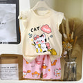 Kids' tank top set - summer new arrival: pure cotton girls' shorts outfit, korean style sleeveless set for baby boys and girls